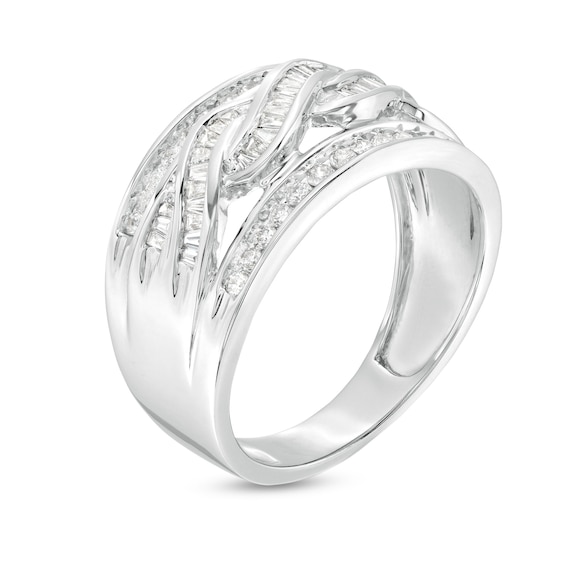 0.49 CT. T.W. Diamond Swirl Band in 10K White Gold