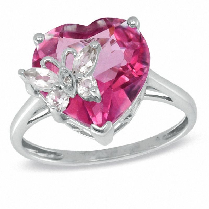 Pink topaz clearance and diamond ring