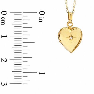 Child's Diamond Accent Locket in 10K Gold - 13"