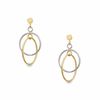Thumbnail Image 0 of 14K Two-Tone Gold Oval and Circle Drop Earrings
