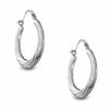 Thumbnail Image 0 of 14K White Gold Small Swirl and Bead Creole Hoop Earrings