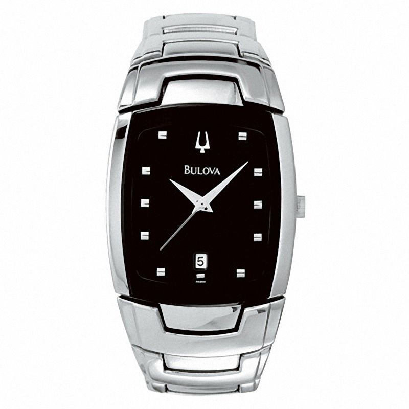 Men's Bulova Watch With Tonneau Black Dial (Model: 96G46)|Peoples Jewellers