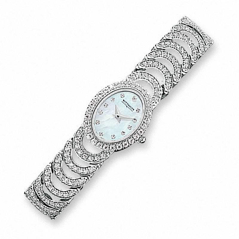 Ladies' Wittnauer Krystal™ Crystal Accent Watch with Oval Mother-of-Pearl Dial (Model: 10L12)