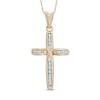 0.09 CT. T.W. Diamond Cross Pendant in 10K Gold