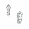 Thumbnail Image 0 of 0.25 CT. T.W. Diamond Channel X Hoop Earrings in 10K White Gold