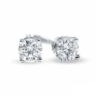 Celebration Canadian Lux® 0.35 CT. T.W. Certified Diamond Solitaire Earrings in 18K White Gold (I/SI2)