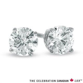 Celebration Canadian Lux® 1.00 CT. T.W. Certified Diamond Earrings in 18K White Gold (I/SI2)