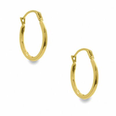 14K Gold 15mm Square Hoop Earrings