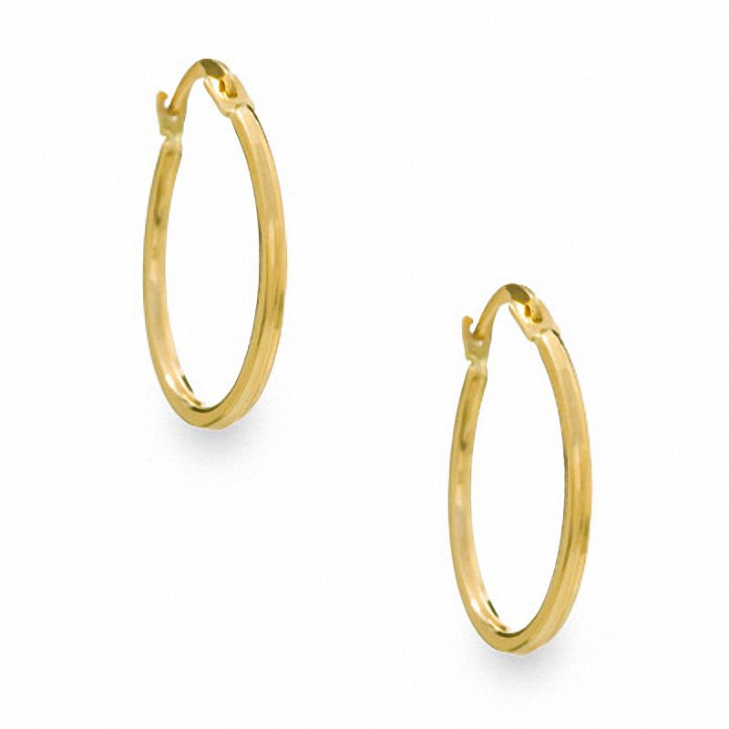 14K Gold 18mm Square Hoop Earrings