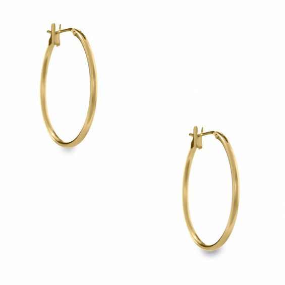 14K Gold 21mm Light Hoop Earrings