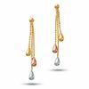 10K Tri-Colour Gold Polished Bead Drop Earrings