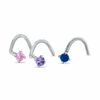 Thumbnail Image 0 of Nose Stud Set in 14K White Gold with Lab-Created Blue, Pink and Purple Sapphires