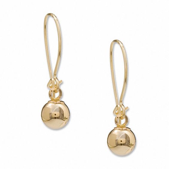 14K Gold Ball Drop Earrings