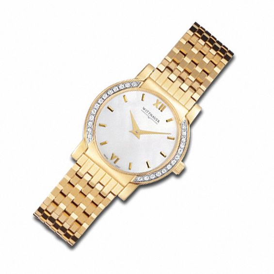 Ladies' Wittnauer Orpheum™ Diamond Accent Gold-Tone Watch with Mother-of-Pearl Dial (Model: 12R27)