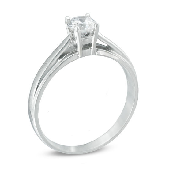 0.50 CT. Certified Canadian Diamond Solitaire Engagement Ring in 14K White Gold (F/I1)