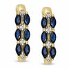 Thumbnail Image 0 of Marquise Blue Sapphire and Diamond Accent Earrings in 10K Gold