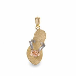 10K Tri-Colour Gold Sandal Charm Pendant