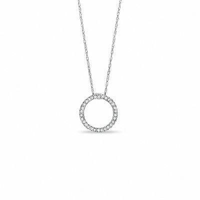 CT. T.W. Diamond Circle Pendant in 10K White Gold