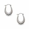 14K White Gold Shrimp Creole Hoop Earrings