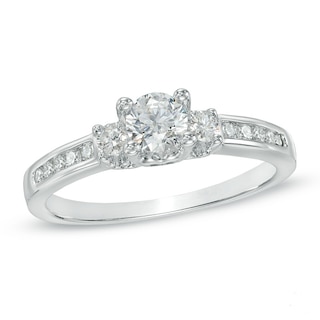 CT. T.W. Diamond Past Present Future® Engagement Ring in 14K White Gold