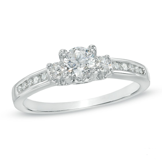 CT. T.W. Diamond Past Present Future® Engagement Ring in 14K White Gold