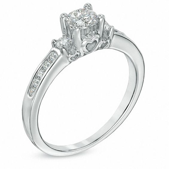 CT. T.W. Diamond Past Present Future® Engagement Ring in 14K White Gold