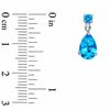 Thumbnail Image 1 of Pear-Shaped Blue Topaz and Diamond Accent Drop Earrings in 10K White Gold