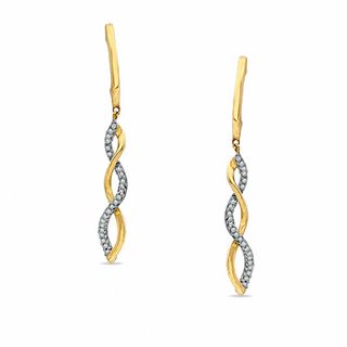 0.15 CT. T.W. Diamond Twine Drop Earrings in 10K Gold