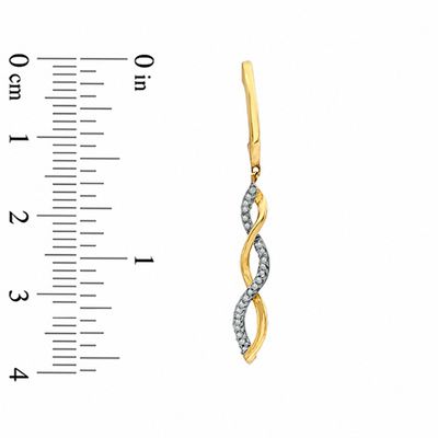 0.15 CT. T.W. Diamond Twine Drop Earrings in 10K Gold