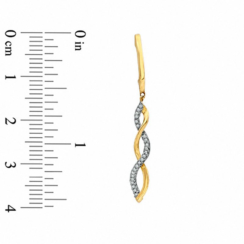 0.15 CT. T.W. Diamond Twine Drop Earrings in 10K Gold|Peoples Jewellers