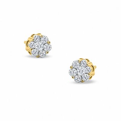 CT. T.W. Diamond Flower Stud Earrings in 10K Gold