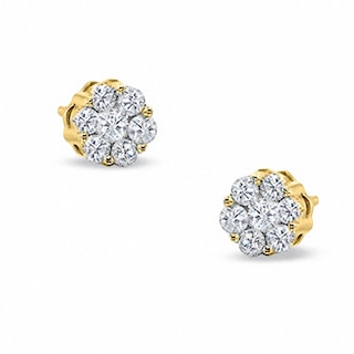 0.20 CT. T.W. Diamond Flower Stud Earrings in 10K Gold | Peoples Jewellers