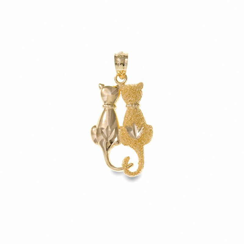 10K Gold Sitting Cats Charm Pendant|Peoples Jewellers