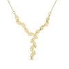 Thumbnail Image 0 of 10K Gold Diamond-Cut Leaf "Y" Necklace