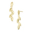 Thumbnail Image 0 of 10K Gold Diamond-Cut Leaf Drop Earrings