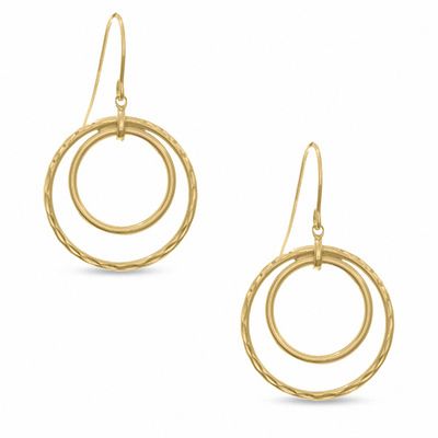 14K Gold Double Hoop Earrings