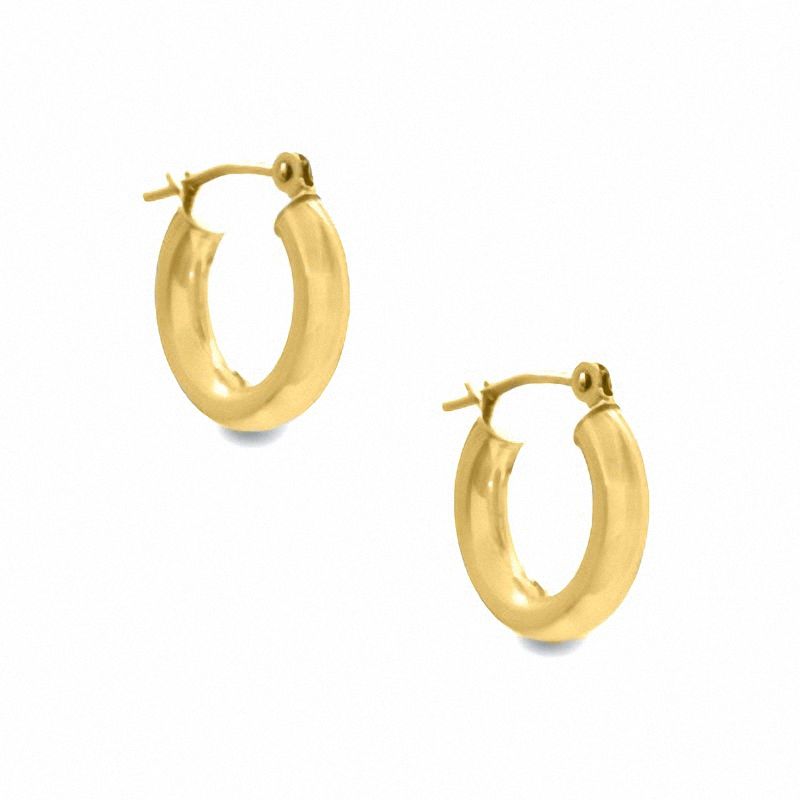 14K Gold Triangle Hoop Earrings|Peoples Jewellers