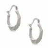 Thumbnail Image 0 of 14K White Gold T-Rex Hoop Earrings