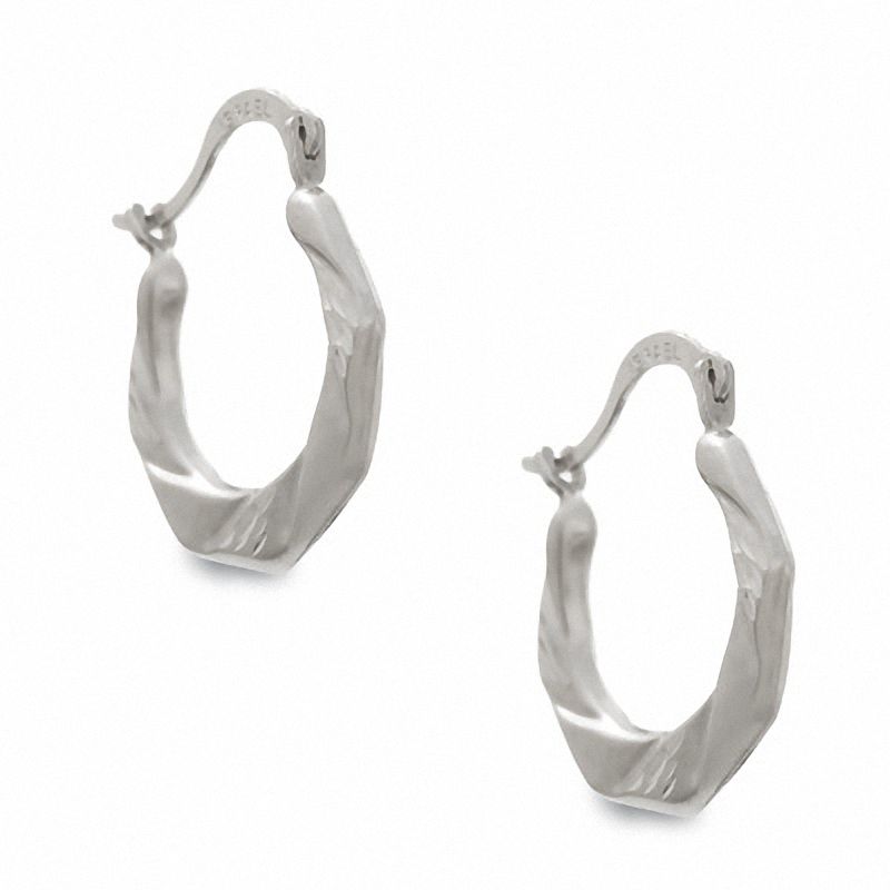 14K White Gold T-Rex Hoop Earrings|Peoples Jewellers
