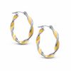 14K Two-Tone Gold 20mm Twist Hoop Earrings