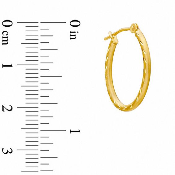 14K Two-Tone Gold Oval Hoop Earrings