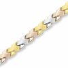 10K Tri-Tone Gold "X" Bracelet