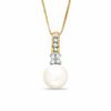 Thumbnail Image 0 of Freshwater Cultured Pearl and Diamond Accent Pendant in 10K Gold