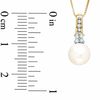 Thumbnail Image 1 of Freshwater Cultured Pearl and Diamond Accent Pendant in 10K Gold