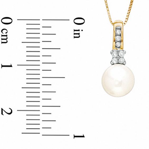 Freshwater Cultured Pearl and Diamond Accent Pendant in 10K Gold