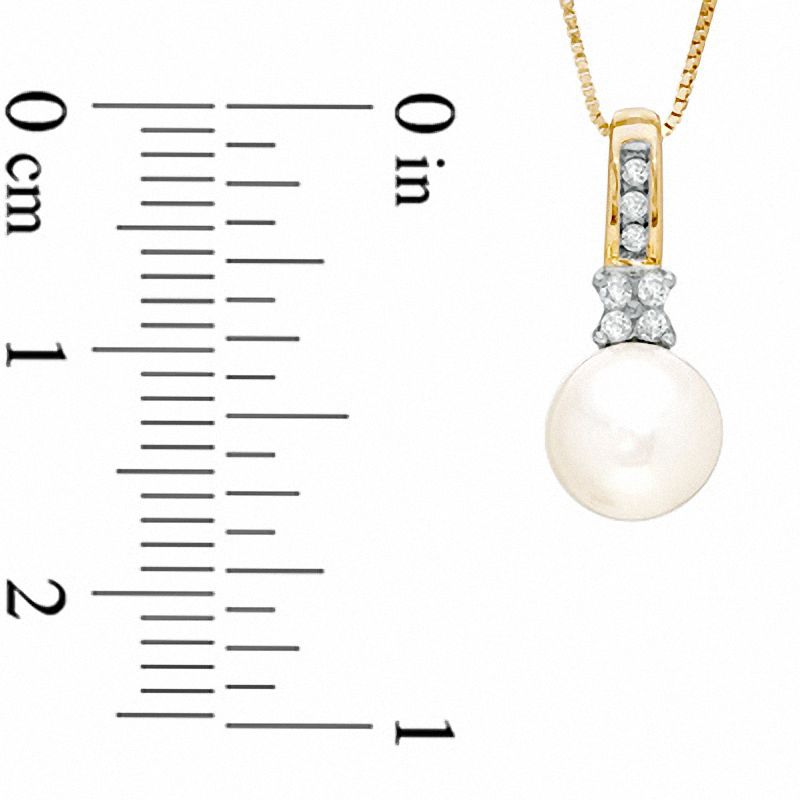 Freshwater Cultured Pearl and Diamond Accent Pendant in 10K Gold