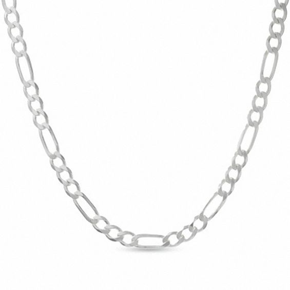 Men's 8.2mm Figaro Chain Necklace in Sterling Silver - 24"