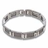 Thumbnail Image 0 of Men's Three-Row Cable Bracelet in Stainless Steel - 8.25"