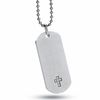 Thumbnail Image 0 of Men's Stainless Steel Dog Tag Pendant on a Bead Chain with Diamond Accent Cross