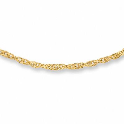 Ladies' 1.2mm Singapore Chain Necklace in 14K Gold - 18"